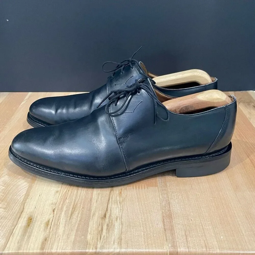 Sanders of England DIPLOMAT Collection BUDAPEST Black Leather plain Toe Oxford.